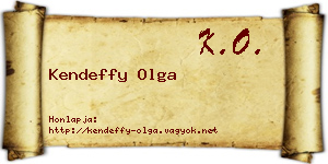 Kendeffy Olga névjegykártya