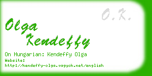 olga kendeffy business card